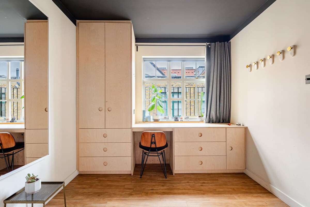 Bedroom workspace with desk